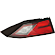 Driver Side, Inner Tail Light, with Bulb, Halogen, Clear and Red Lens, CAPA CERTIFIED