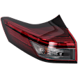 Driver Side, Outer Tail Light, with Bulb, LED, Clear and Red Lens