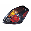 Passenger Side Halogen Tail Light, Without bulb(s), Amber, Clear & Red Lens, Sedan