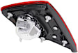 Passenger Side, Inner Tail Light, With bulb(s), Halogen, Clear Red Lens, Black Interior, CAPA CERTIFIED