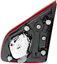 Driver Side, Inner Tail Light, With bulb(s), Halogen, Clear Red Lens, Black Interior, CAPA CERTIFIED