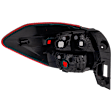 Passenger Side Tail Light, Without bulb(s), Halogen, Clear and Red Lens, CAPA CERTIFIED