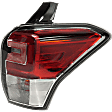 Passenger Side Tail Light, without Bulb, Halogen/LED Combo, Clear and Red Lens