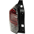 Driver Side Tail Light, without Bulb, Halogen/LED Combo, Clear and Red Lens, CAPA CERTIFIED