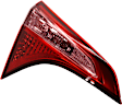 Driver Side, Inner Tail Light, with Bulb, Halogen, Clear and Red Lens, CAPA CERTIFIED