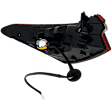 Passenger Side, Outer Tail Light, with Bulb, Halogen, Clear and Red Lens, XSE Model