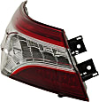 Driver Side, Outer Tail Light, with Bulb, LED, Clear and Red Lens
