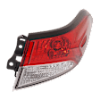 Passenger Side, Outer Tail Light, without Bulb, Halogen, Clear and Red Lens