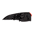 Passenger Side, Outer Tail Light, without Bulb, Halogen, Clear and Red Lens