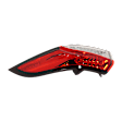 Passenger Side, Outer Tail Light, without Bulb, Halogen, Clear and Red Lens
