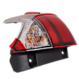 Passenger Side, Outer Tail Light, with Bulb, Halogen, Clear and Red Lens, CAPA CERTIFIED