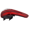 Passenger Side, Outer Tail Light, with Bulb, Halogen, Clear and Red Lens, CAPA CERTIFIED