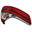 Driver Side, Outer Tail Light, with Bulb, Halogen, Clear and Red Lens