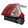 Driver Side, Outer Tail Light, with Bulb, Halogen, Clear and Red Lens