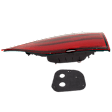 Passenger Side, Inner Tail Light, with Bulb, Halogen, Clear and Red Lens