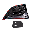 Passenger Side, Inner Tail Light, with Bulb, Halogen, Clear and Red Lens