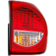 Passenger Side, Outer Tail Light, with Bulb, Halogen, Clear and Red Lens, CAPA CERTIFIED