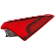 Passenger Side, Outer Tail Light, with Bulb, Halogen/LED Combo, Clear Red Lens