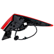 Passenger Side, Outer Tail Light, with Bulb, Halogen/LED Combo, Clear Red Lens