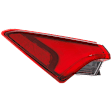 Driver Side, Outer Tail Light, with Bulb, Halogen/LED Combo, Clear Red Lens