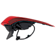 Driver Side, Outer Tail Light, with Bulb, Halogen/LED Combo, Clear Red Lens