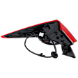 Driver Side, Outer Tail Light, with Bulb, Halogen/LED Combo, Clear Red Lens