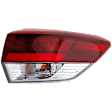 Passenger Side, Outer Tail Light, with Bulb, LED, Clear and Red Lens