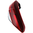 Passenger Side, Outer Tail Light, with Bulb, LED, Clear and Red Lens