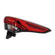 Passenger Side, Outer Tail Light, with Bulb, LED, Clear and Red Lens, CAPA CERTIFIED