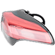 Passenger Side, Outer Tail Light, with Bulb, LED, Clear and Red Lens, CAPA CERTIFIED