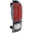 Passenger Side Tail Light, with Bulb, Halogen, 6 Cyl., 3.5L Engine, with Black Sport Bezel, For Nightshade Special Edition and TRD Pro, CAPA Certified