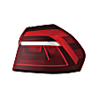 Passenger Side, Outer Tail Light, with Bulb, Halogen, Clear and Red Lens, CAPA CERTIFIED