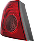 Driver Side, Outer Tail Light, with Bulb, Halogen, Clear and Red Lens, CAPA CERTIFIED