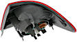 Driver Side, Outer Tail Light, with Bulb, Halogen, Clear and Red Lens, CAPA CERTIFIED