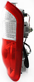 Passenger Side Tail Light, with Bulb, For Double Cab With Standard Bed, Halogen, Clear and Red Lens, CAPA CERTIFIED