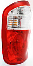 Driver Side Tail Light, with Bulb, Halogen, For Double Cab With Standard Bed, Clear and Red Lens, CAPA CERTIFIED