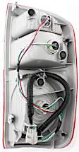 Driver Side Tail Light, with Bulb, Halogen, For Double Cab With Standard Bed, Clear and Red Lens, CAPA CERTIFIED