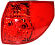 Passenger Side, Outer Tail Light, with Bulb, Halogen, Red Lens, CAPA CERTIFIED