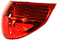 Passenger Side, Outer Tail Light, with Bulb, Halogen, Red Lens, CAPA CERTIFIED
