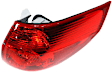 Passenger Side, Outer Tail Light, with Bulb, Halogen, Red Lens, CAPA CERTIFIED