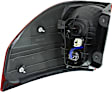 Driver Side, Outer Tail Light, with Bulb, Halogen, Red Lens, CAPA CERTIFIED