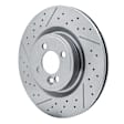ECE-32008 Front, Driver or Passenger Side Brake Disc, Cross-drilled and Slotted, 1.6L, 4Cyl