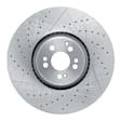 ECE-63191 Front, Driver or Passenger Side Brake Disc, Cross-drilled and Slotted