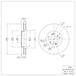 ERE-59043 Front Brake Disc, Plain Surface