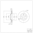 ERE-67066 Front, Driver or Passenger Side Brake Disc, Plain Surface