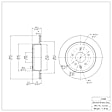 ERE-67088 Rear, Driver or Passenger Side Brake Disc, Plain Surface