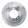 EXE-02015D Rear, Driver Side Brake Disc, Cross-drilled and Slotted