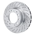 EXE-02015D Rear, Driver Side Brake Disc, Cross-drilled and Slotted