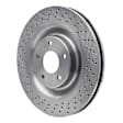 EXE-47034 Front, Driver or Passenger Side Brake Disc, Cross-drilled and Slotted