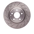 EXE-63054 Front, Driver or Passenger Side Brake Disc, Cross-drilled and Slotted